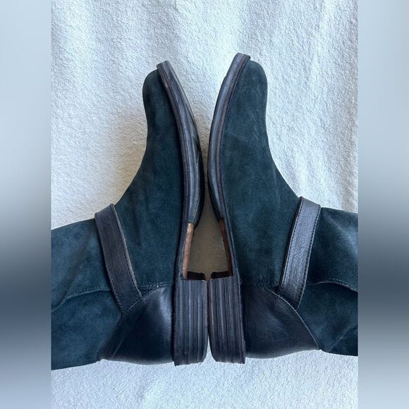 FIORENTINI + BAKER Suede Boots size 41, US 11 Biker leather riding strap Italy - Picture 8 of 15